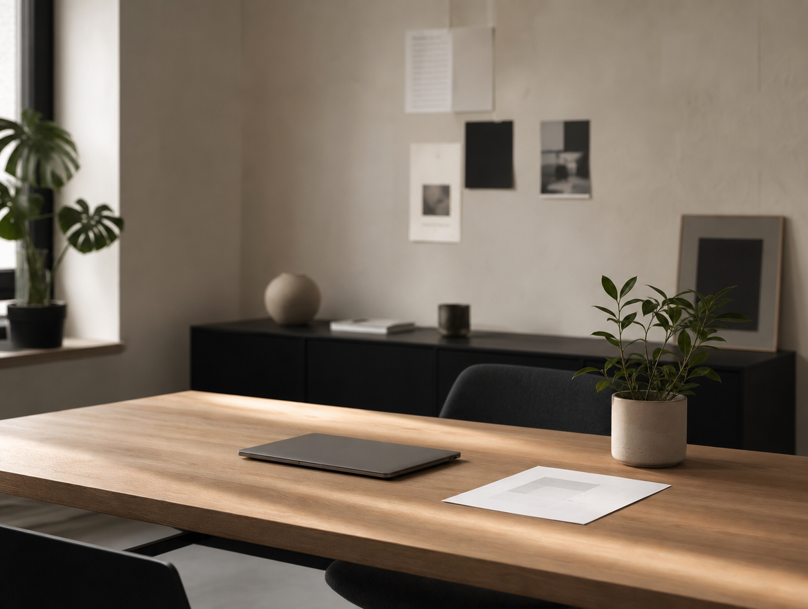 Ruhiger Arbeitsplatz in einem Designstudio